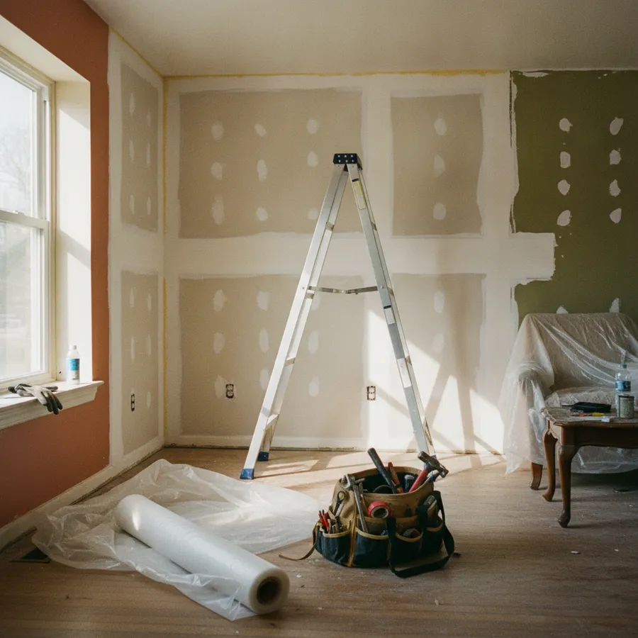 Equipo de restauración de daños en una vivienda